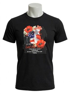 Men's Black 'Lest We Remember' Memorial Graphic Tee